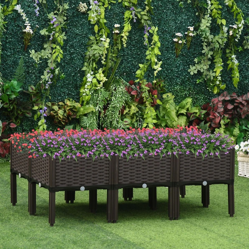 Raised Garden Bed Kit: 6 Elevated Planters with Drainage