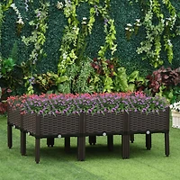Raised Garden Bed Kit: 6 Elevated Planters with Drainage