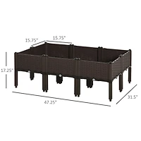 Raised Garden Bed Kit: 6 Elevated Planters with Drainage