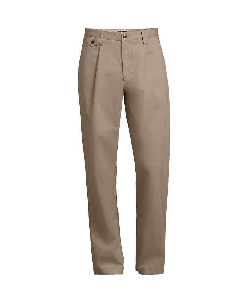 Lands' End Men's Knockabout Comfort Waist Relaxed Fit Pleated Front Chino Pant