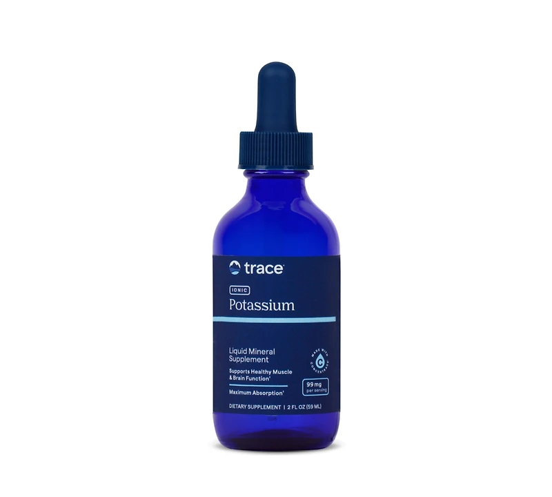 Trace Minerals Liquid Ionic Potassium Dietary Supplement | 99 mg Potassium Powered by Concentrace Electrolytes | Supports Hydration, Energy, & Normal