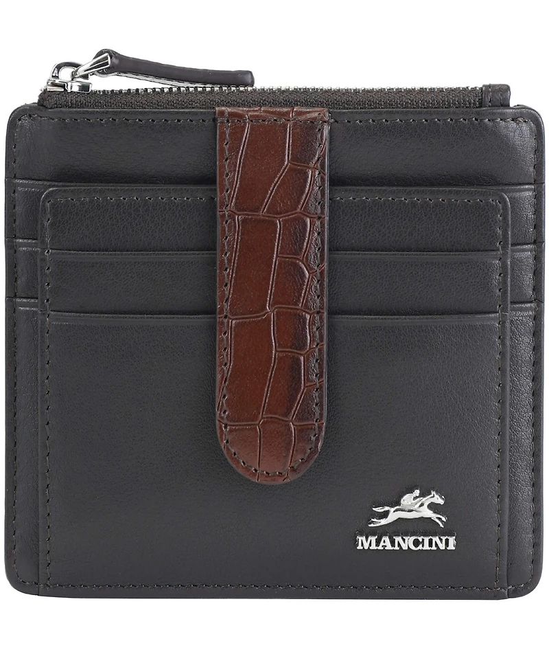 Mancini Women's Croco2 Rfid Secure Card Case Wallet