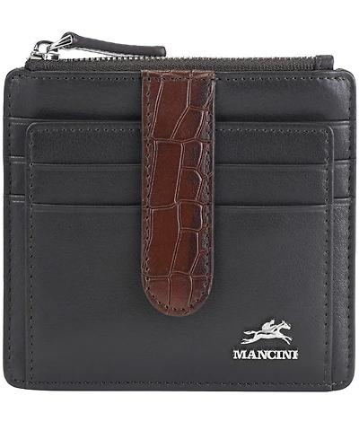 Mancini Women's Croco2 Rfid Secure Card Case Wallet