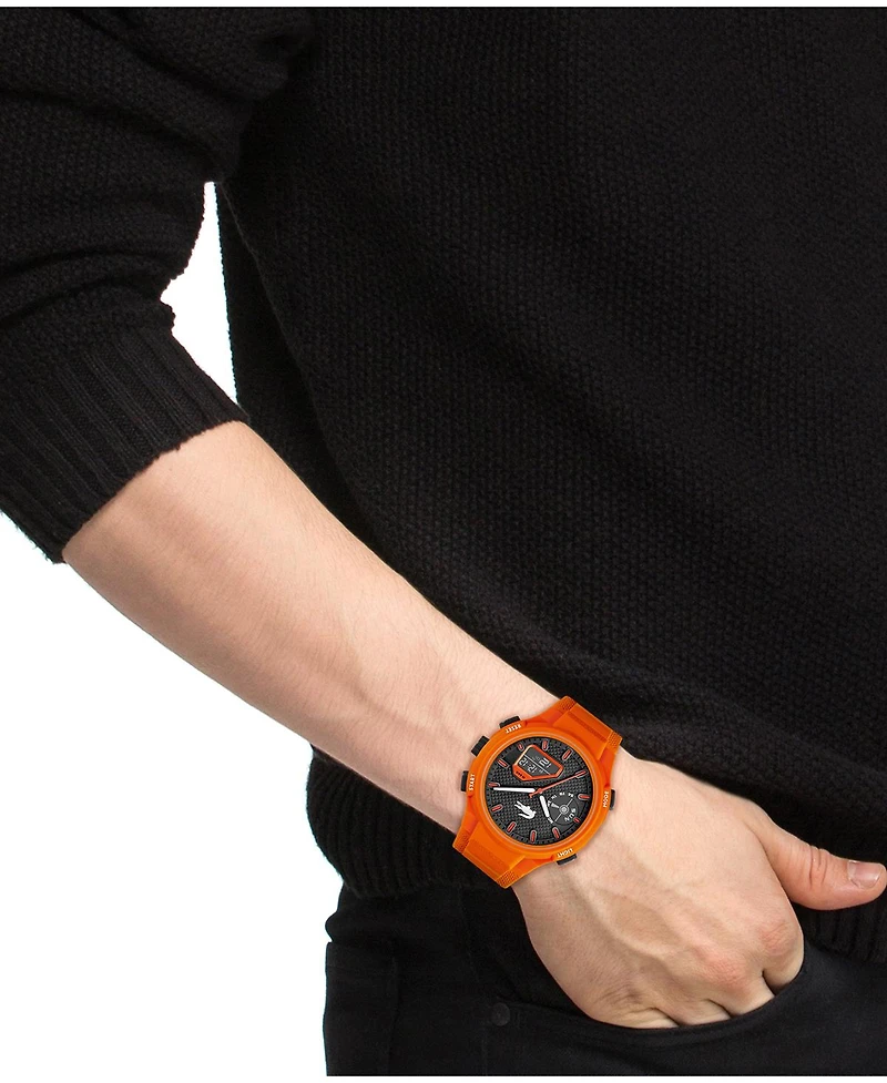 Lacoste Men's LC33 Orange Silicone Strap Watch 45mm