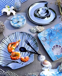 Certified International Beyond the Shore Set of 4 Canape Plates