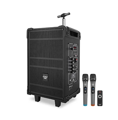 Pyle 10'' Portable Wireless Bluetooth Speaker System - Built-in Rechargeable Battery, Wireless Microphone, Usb/Micro Sd/Fm