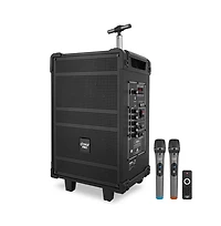 Pyle 10'' Portable Wireless Bluetooth Speaker System - Built-in Rechargeable Battery, Wireless Microphone, Usb/Micro Sd/Fm