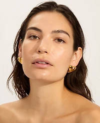 Adornia Tarnish Resistant Oversized Puffy Heart Earrings