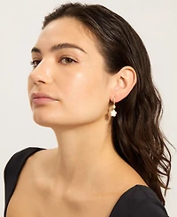 Adornia Gold Cubic Zirconia White Clover Earrings