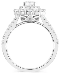 Diamond Double Halo Split Shank Engagement Ring (1-1/2 ct. t.w.) in 14k White Gold