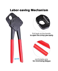 Yescom 1/2" 3/4" Pex Crimper Copper Ring Crimping Tool Kit with Go/no Go Gauge 2 Pack