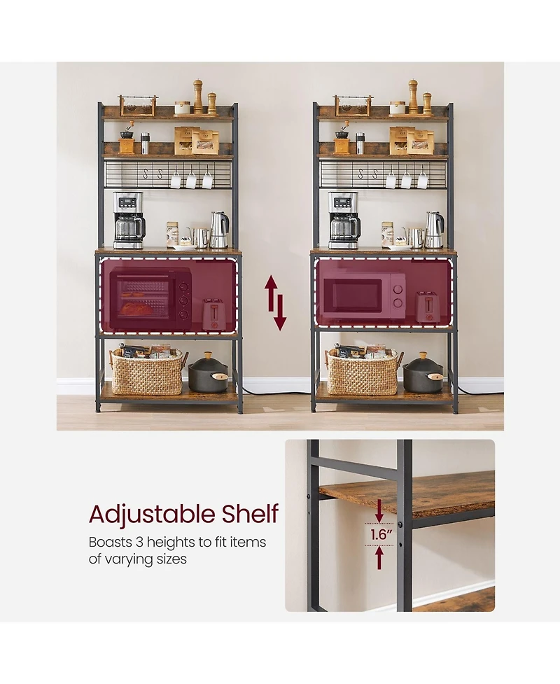 Slickblue Hutch Bakers Rack with Power Outlet