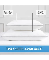Host & Home Hypoallergenic Pillows (2 Pack) - White with Silver Piping, Cotton with Poly Fill