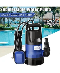 3/4HP 2774GPH 550W Submersible Dirty Clean Water Pump Swimming Pool Pond Water Transfer