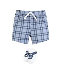 Hudson Baby Boys Bodysuit Outfit with Shorts and Socks