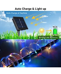 Yescom 40Ft Solar 120LED Canopy String Light 8 Mode Rgb Party Outdoor Garden Patio Umbrella Decor with Clip, Multicolor