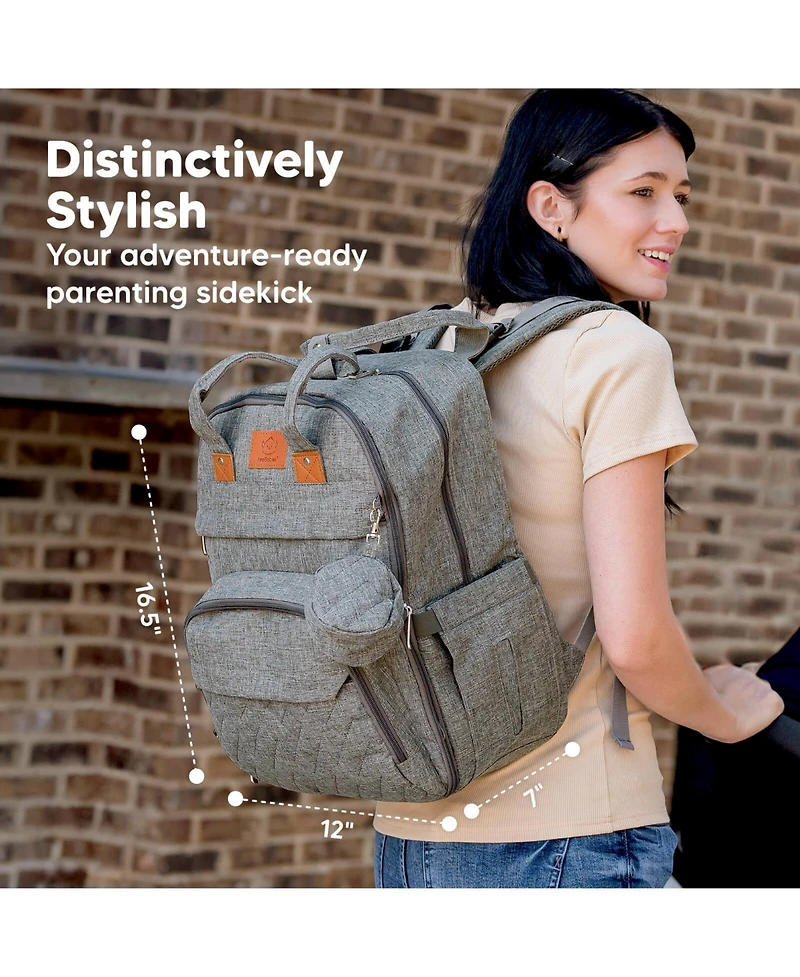 KeaBabies Rove Diaper Bag with Changing Pad, Waterproof Baby Bag, Travel Diaper