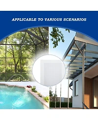 Aoodor 6Pcs 24'' (W) x 48'' (L) x 0.24'' Polycarbonate Greenhouse Panels, Waterproof Uv Protected Reinforced Sheets, Outdoor Garden and Greenhouse Cov