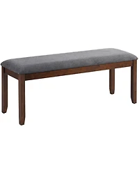 Upholstered Entryway Bench Footstool with Wood Legs