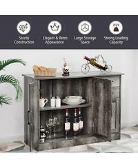 Buffet Storage Cabinet Kitchen Sideboard with 2 Drawers-White