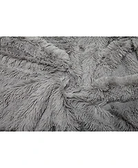Chanasya Premium Solid Faux Long Fur Throw Blanket - Soft, Fuzzy For Bed or Couch 60" x 70" Aubergine