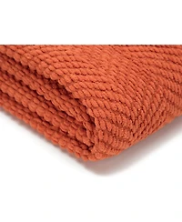 Chanasya Premium Textured Knit Throw Blanket with Tassels - Soft, Cozy for Couch, Bed, Living Room 50" x 65” Orange
