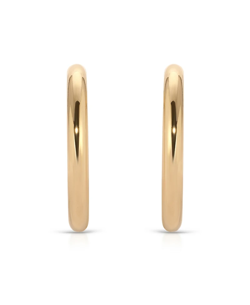 Ettika 18k Gold Plated Large Thick Classic Hoop Earrings