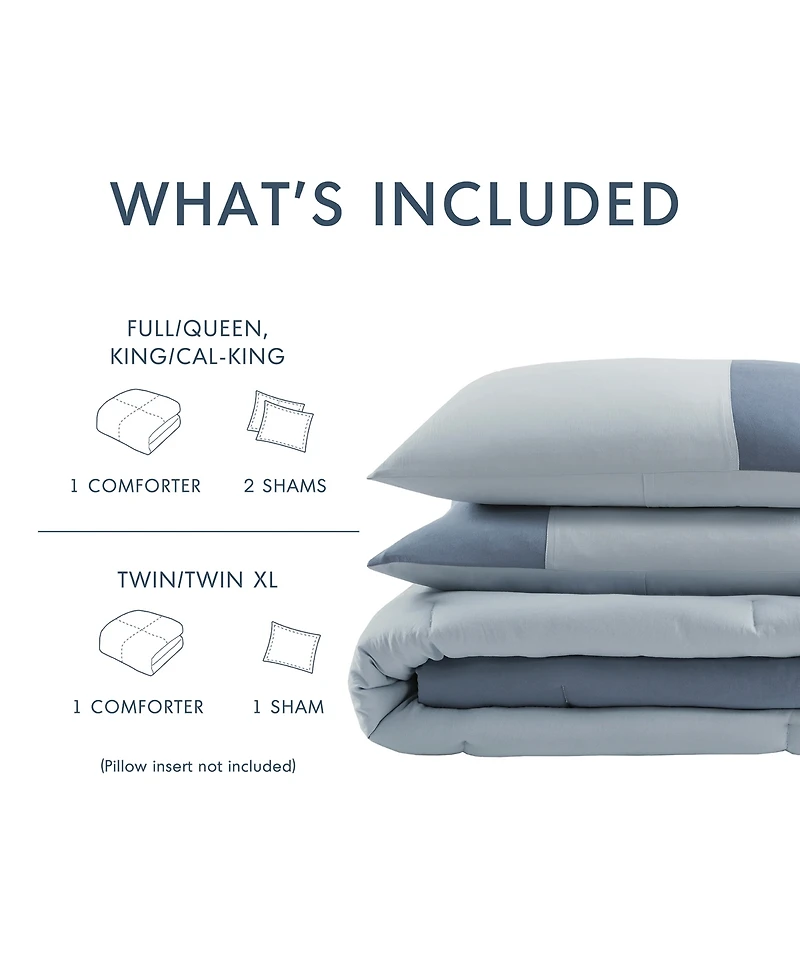 510 Design Miro Soft Washed Color Block 3-Pc. Comforter Set, Full/Queen