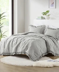 510 Design Phoebe Diamond Quilted Ruffle Edge 3-Pc. Comforter Set, Full/Queen