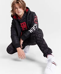 Tommy Hilfiger Toddler and Little Boys Allover Print Soft Fleece Hoodie