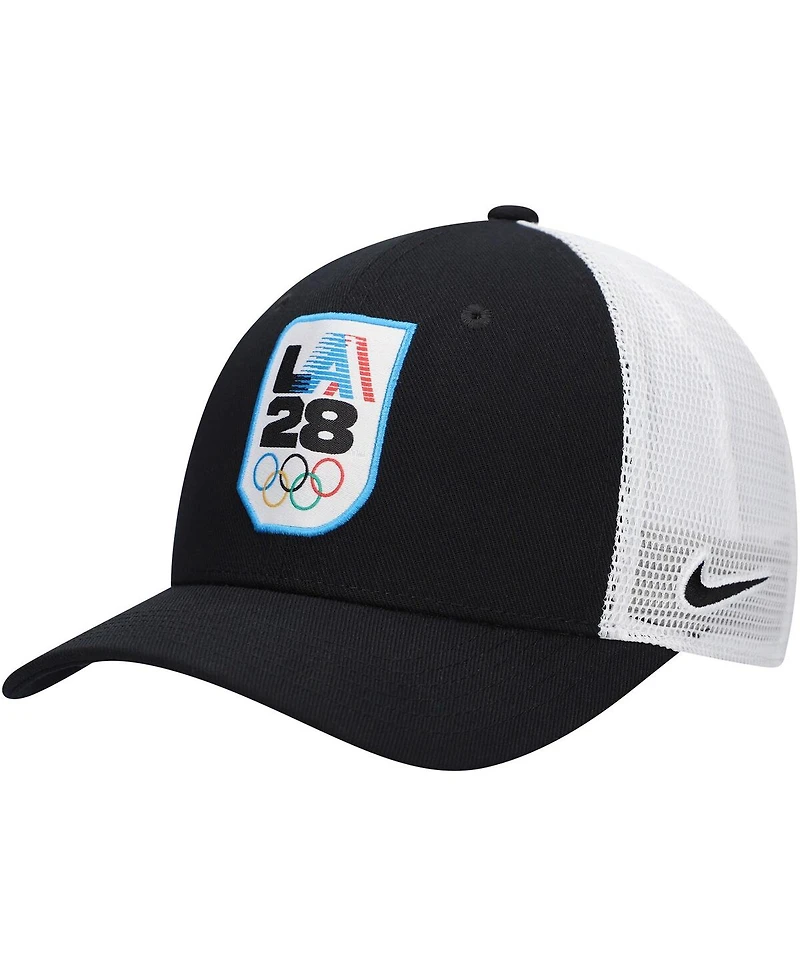 Nike Big Boys and Girls Black LA28 Rise Trucker Adjustable Hat