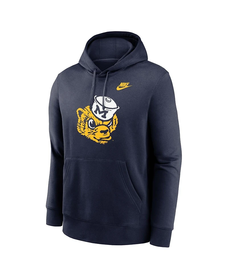 Nike Men's Navy Michigan Wolverines Legacy Logo Club Fleece Pullover Hoodie