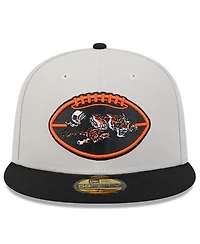 New Era Men's Stone/Black Cincinnati Bengals 2024 Sideline Historic 59FIFTY Fitted Hat