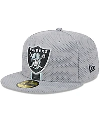 New Era Men's Gray Las Vegas Raiders 2024 Sideline 59FIFTY Fitted Hat