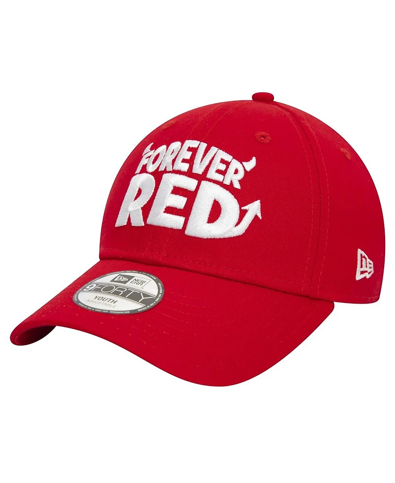 New Era Big Boys and Girls Red Manchester United Forever Red 9FORTY Adjustable Hat