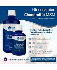Trace Minerals Liquid Glucosamine Chondroitin Msm | Complete Dietary Supplement for Active Lifestyle | Supports Joints, Cartilage and Mobility | Natur