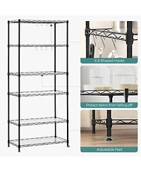 6-Tier Metal Storage Shelf Durable and Versatile Organizer for Home or Office