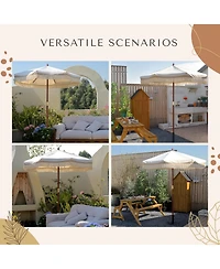 LAGarden 6 Ft Fringe Umbrella Replacement Canopy Top Cover Outdoor Patio Yard