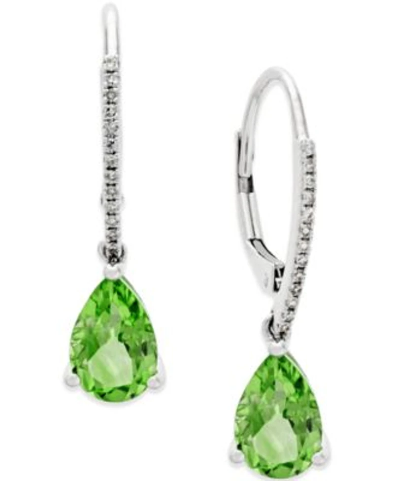 Semi Precious Lever Back Earrings In 14k White Yellow Or Rose Gold