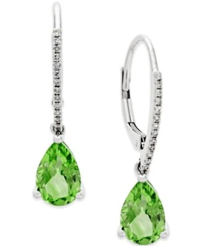 Semi Precious Lever Back Earrings In 14k White Yellow Or Rose Gold