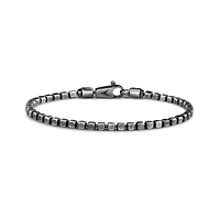 Vincero Men's Cushion Beaded Bracelet in Rhodium-Plated Sterling Silver
