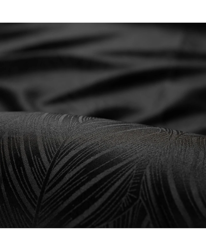 Chanasya Premium 2-Panel Embossed Leaf Textured Curtains - Back Tab, Ring Tab for Windows Living Room Bedroom
