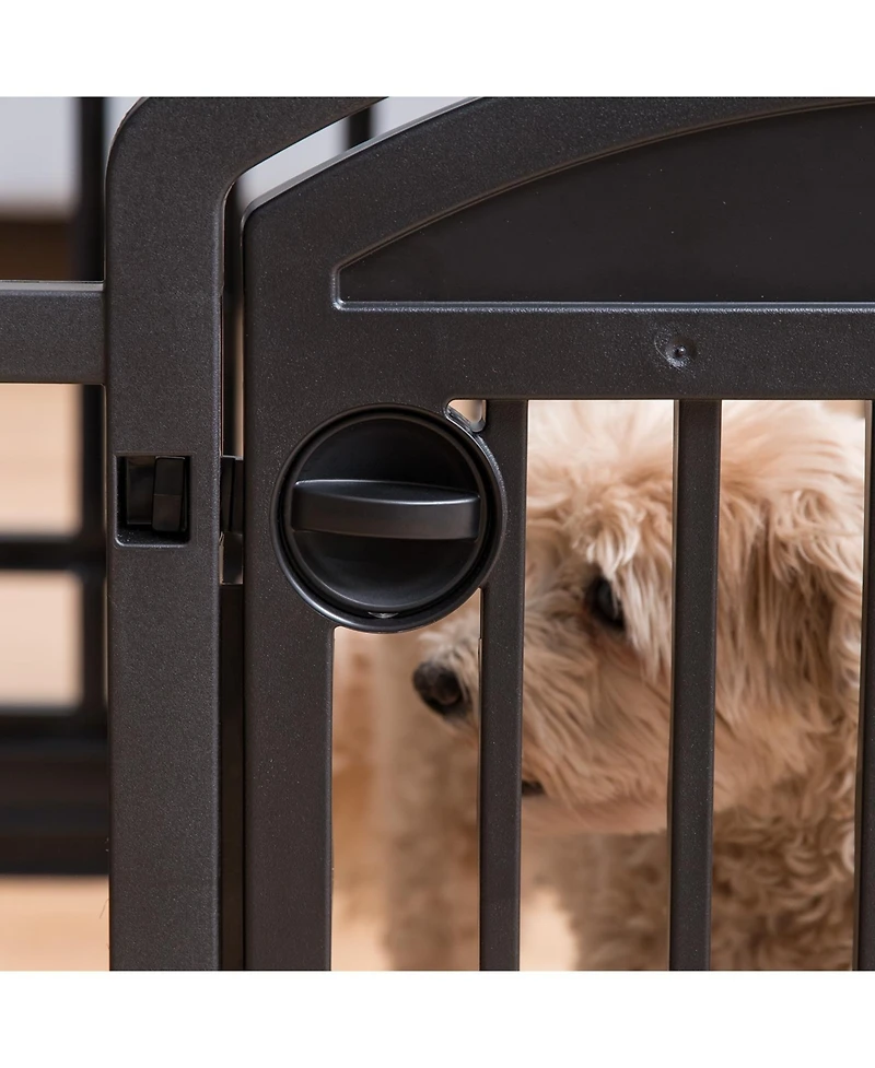 Iris Usa 24" Exercise 4-Panel Pet Playpen with Door, Dog Playpen, Puppy Playpen, for Puppies and Small Dogs, Keep Pets Secure, Easy Assemble, Fold It