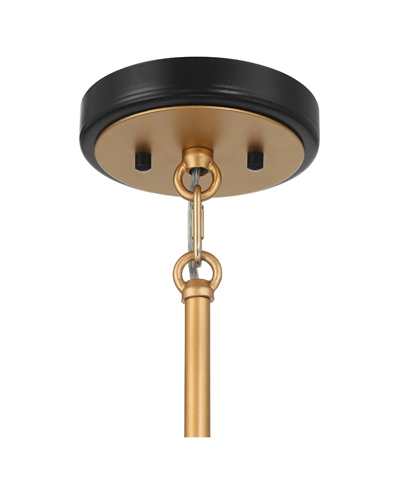 Possini Euro Design Daphne 32 1/4" Mid Century Modern Chandelier Ceiling Light Fixture Dining Room Over Table 12-Light Black Gold Finish