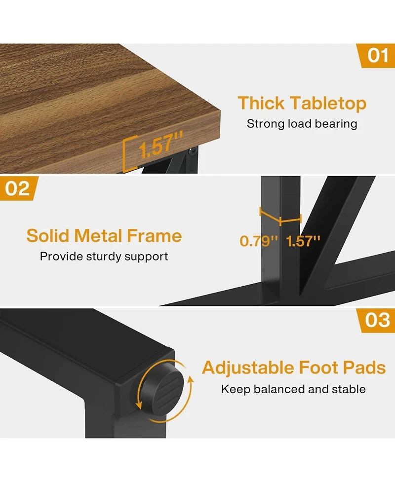 Tribesigns 6.5FT Conference Room Table: Large Rectangular Meeting Seminar Table for 6-8 People, Wood Long Training Table with Heavy-Duty Frame, Busine