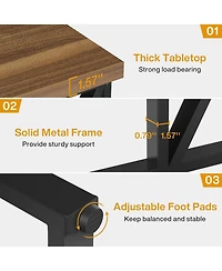 Tribesigns 6.5FT Conference Room Table: Large Rectangular Meeting Seminar Table for 6-8 People, Wood Long Training Table with Heavy-Duty Frame, Busine