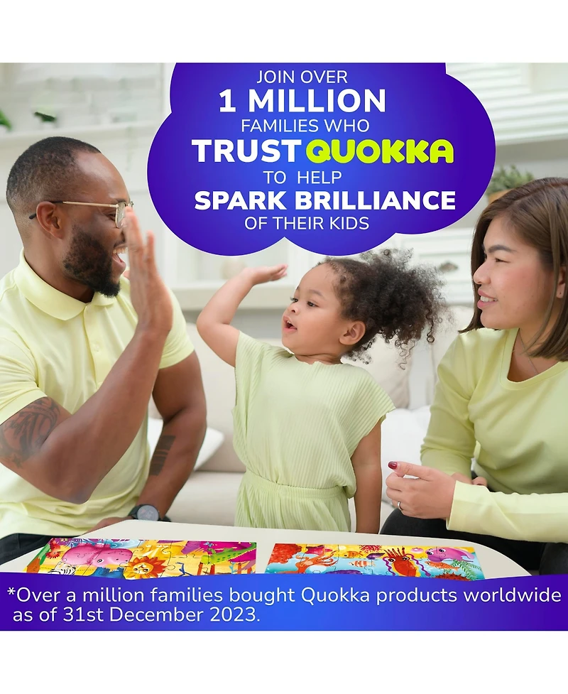 Quokka 4 x 30 Pieces Jigsaw Puzzles for Toddlers 3-5 - Dinosaur, Animals, Meadow Girls