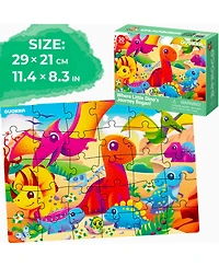 Quokka 4 x 30 Pieces Jigsaw Puzzles for Toddlers 3-5 - Dinosaur, Animals, Meadow Girls