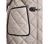 Dkny Plus Hooded Toggle-Front Quilted Coat