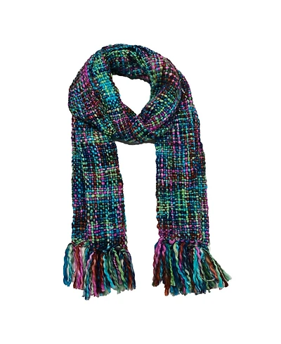 Feelgoodz Artisan Woven Stella 100% Recycled Acrylic Multi Colored Winter Scarf